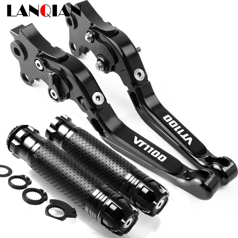 FOR HONDA VT1100C3 AERO 1998 1999 2000 2001 2002 Motorcycle Accessories CNC Adjustable Brake Clutch Levers Handbar End Grips