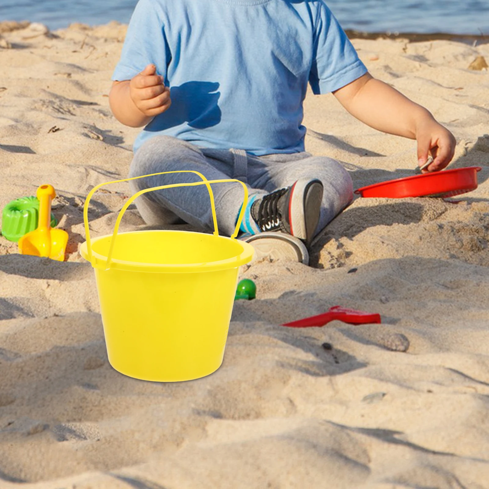 

Plastic Beach Bucket Empty Paint Can Oil Painting Buckets Handles Containers Small Lightweight Durable Plastic Material Storage
