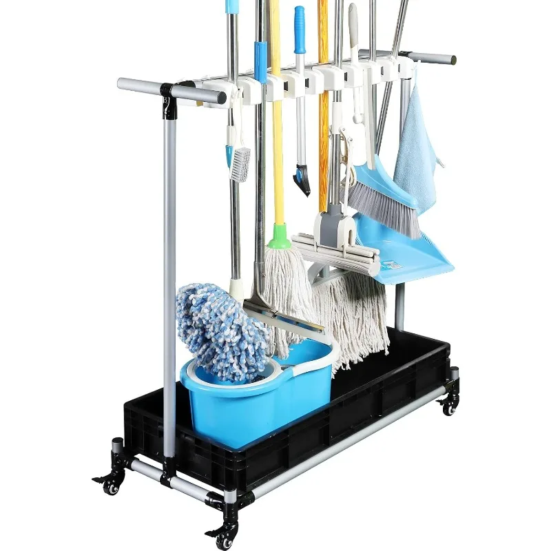 Beautiful large cleaning cart broom mop holder - efficient and convenient cleaning solution