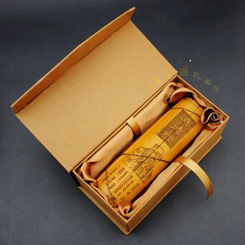 Chinese Bilingual Tao Te Ching Bamboo Slip Ornament Antique Style Decoration Oriental Gift