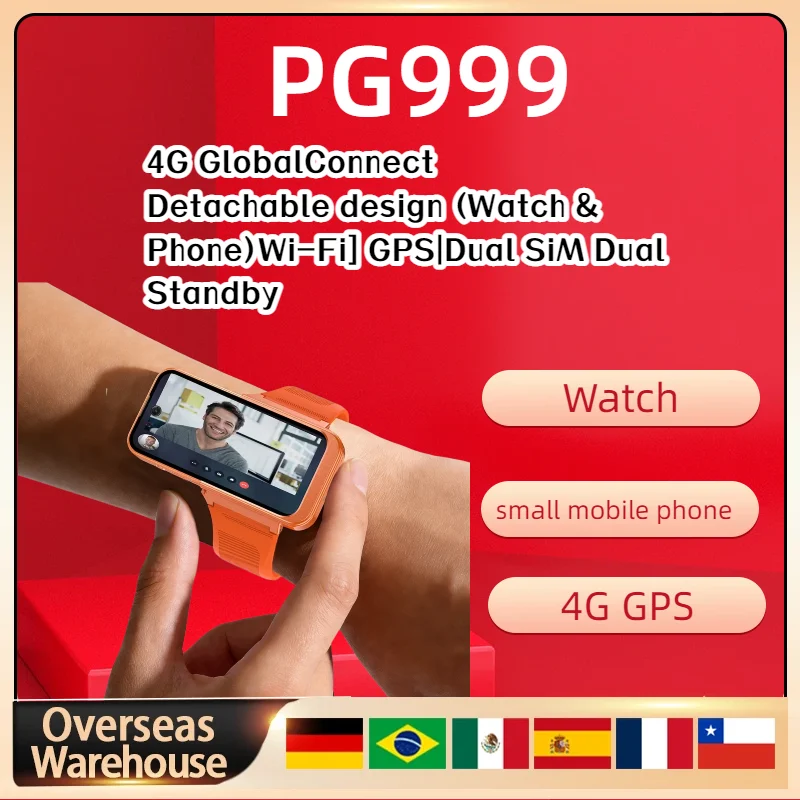 

PG999 Smart Watch Phone 4G WiFi GPS Android 12 Dual SIM Dual Standby Octa Core HD Camera Touch Screen Global Smartwatch Gift