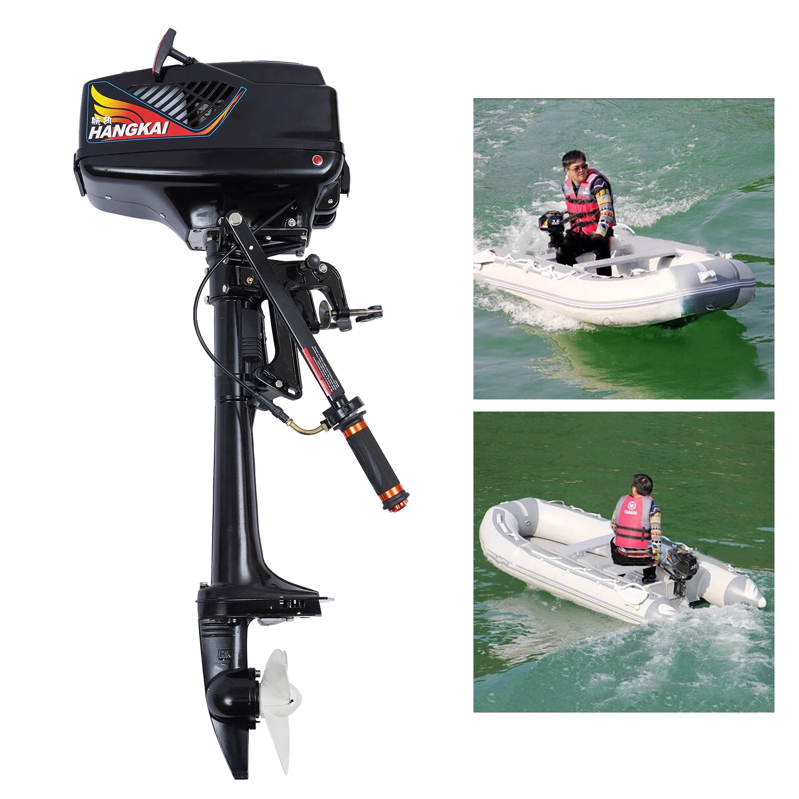 

Corrosion Resistant Nylon Outboard Motor 4000-5500R/Min 2.08 Gear Ratio With Funnel Tool Kit Spare Pull Rope Included