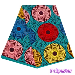 XiaoHuaGuo Ankara Polyester Fabric African Real Wax Print Fabric High Quality Africa Fabrics for Party Dress FP6544