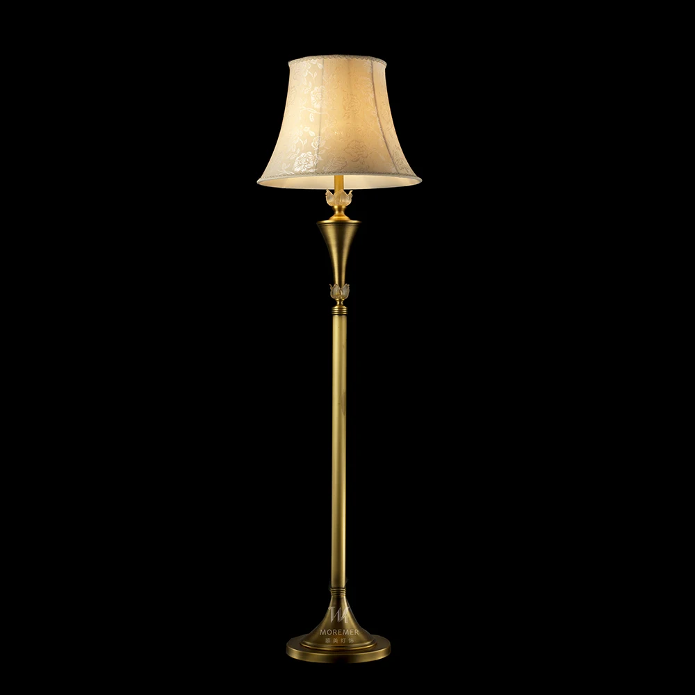 

Modern Exquisite Fabric Decorated LED Floor Lamp Brass Bracket VH Indoor Lighting for Living Room Hotel Available Middle Sizes