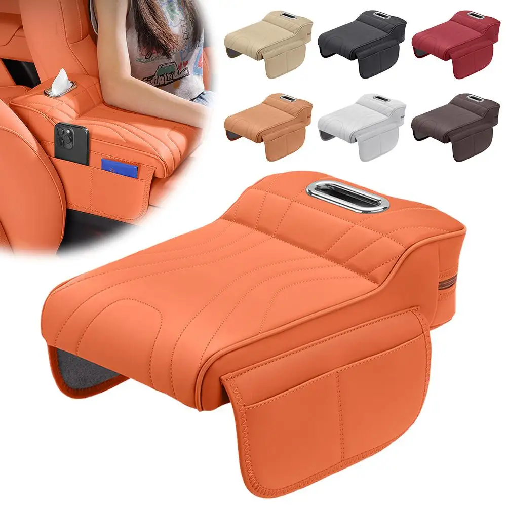 For Haval H9 2rd 2024 2025 Car Armrest Box Height Increase Pad Leather Protective Cover Storage Bag Auto Styling Accessories