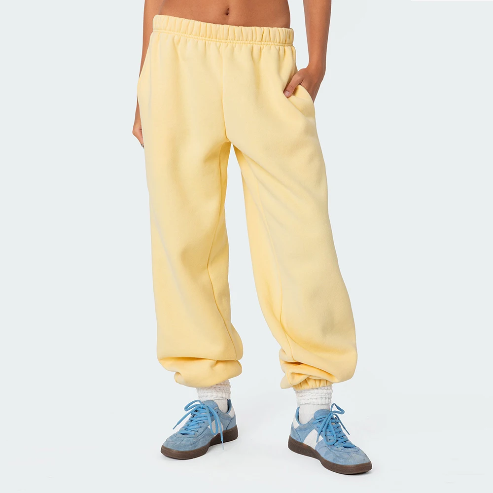 แฟชั่นสตรีกางเกงกีฬาลำลองวิ่งออกกำลังกายจ๊อกกิ้งกางเกงขนแกะที่อบอุ่นคู่แข็งแรงกลางแจ้งกางเกงวอร์มสตรีทแวร์