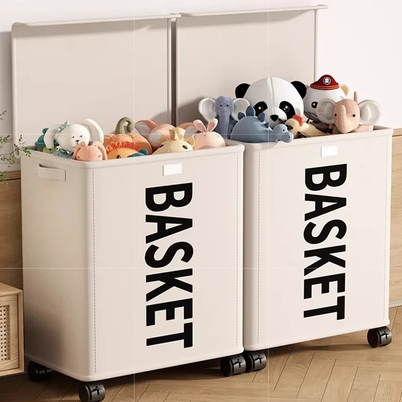 

Складной ящик для хранения с крышкой, органайзер для игрушек большой емкости для стирки кукол, складная корзина для хранения для домашних детей