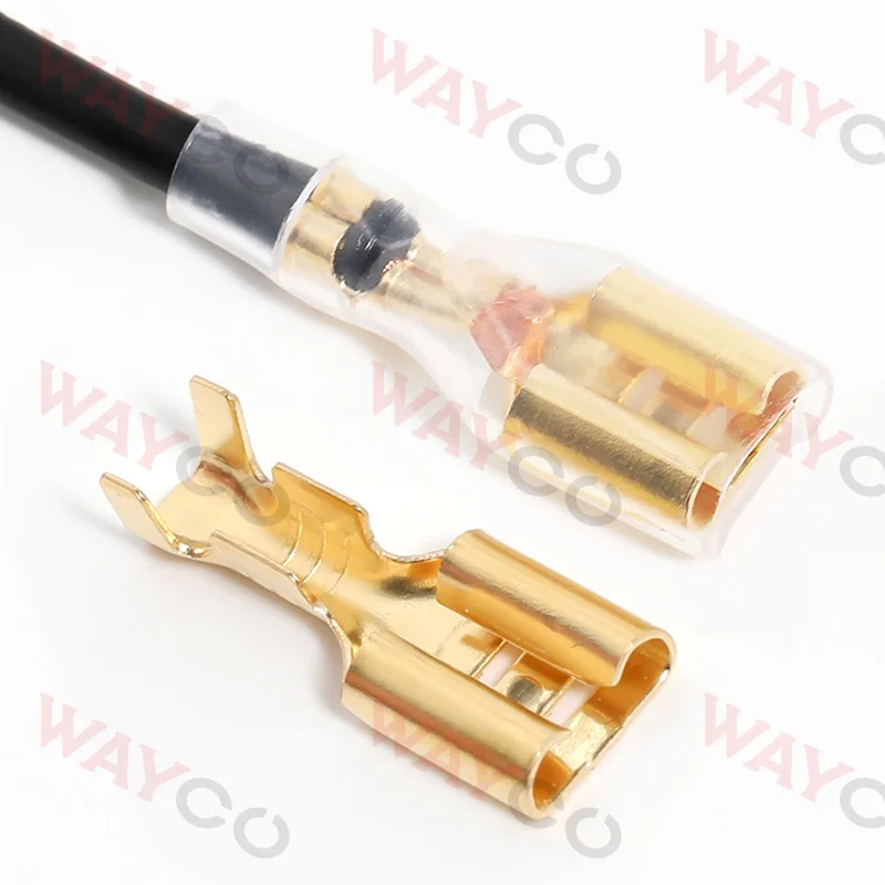 50 مجموعة من أطراف العقص المجرفة موصلات الأسلاك الكهربائية 2.8 مم و4.8 مم و6.3 مم موصلات أنثى لكابلات التوصيل السريع #4