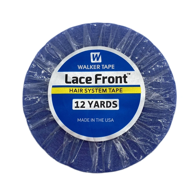 Plastic case 0.8/1.0/1.27cm Width 12 yards Blue Lace front Tape Double side tape lace front tape hair extension tape