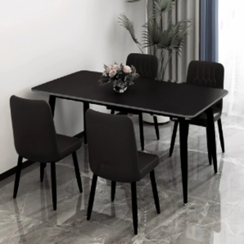 

High Design Wood Dining Tables Square Black Legs Space Saving Luxury Dining Tables Wooden Modern Mesas De Comedor Furniture Home