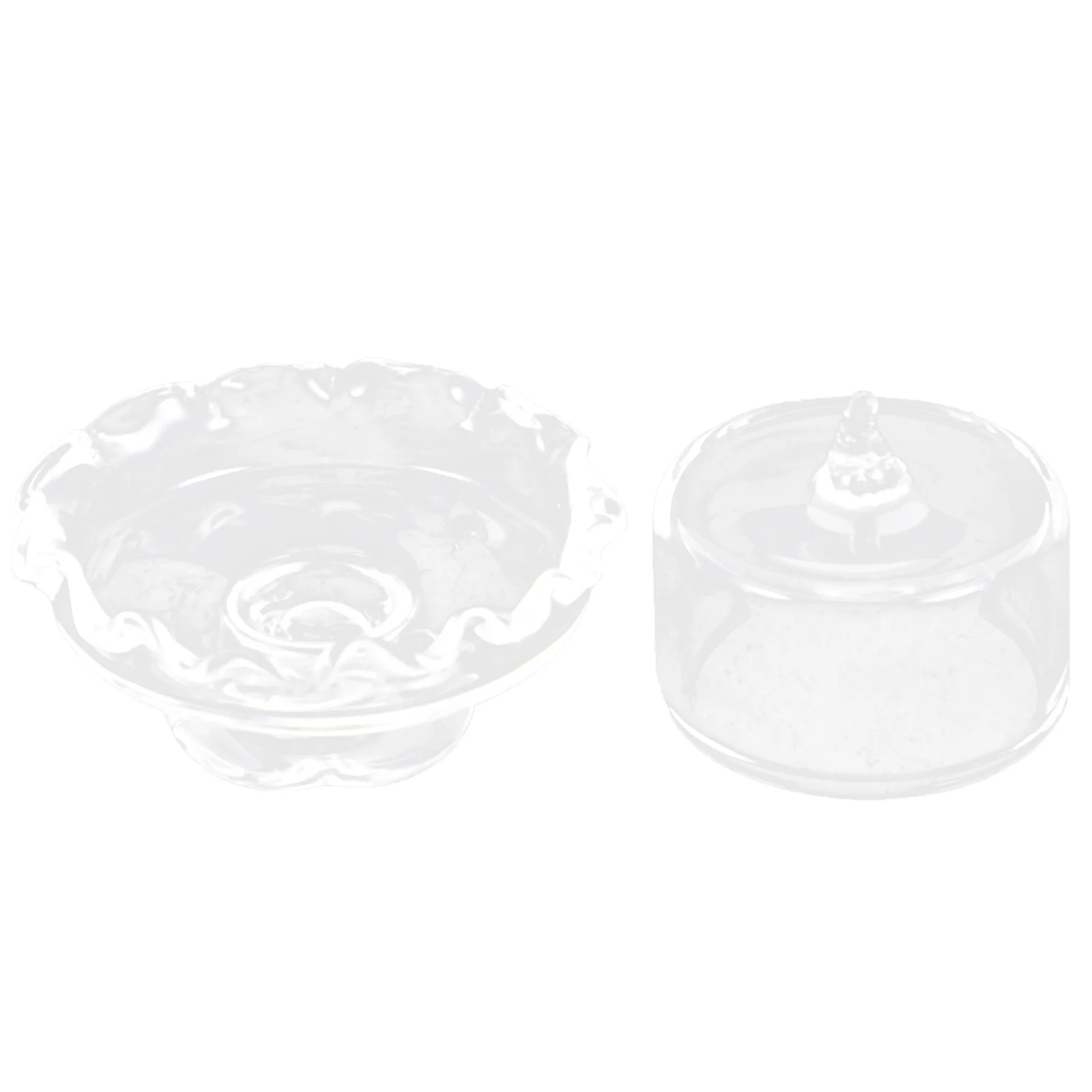 

with Cover Dollhouse Accessories Mini Cake Pans Stand Glass Decorations Small Cupcake Plate