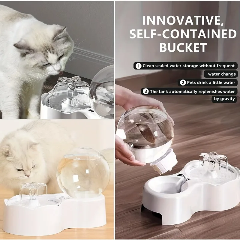 Pet Water Dispenser, Automatic Circulation Filter, Cat Water Feeder, Intelligent Gravity, Mobile Drinking Water Artifact, 2.2 L