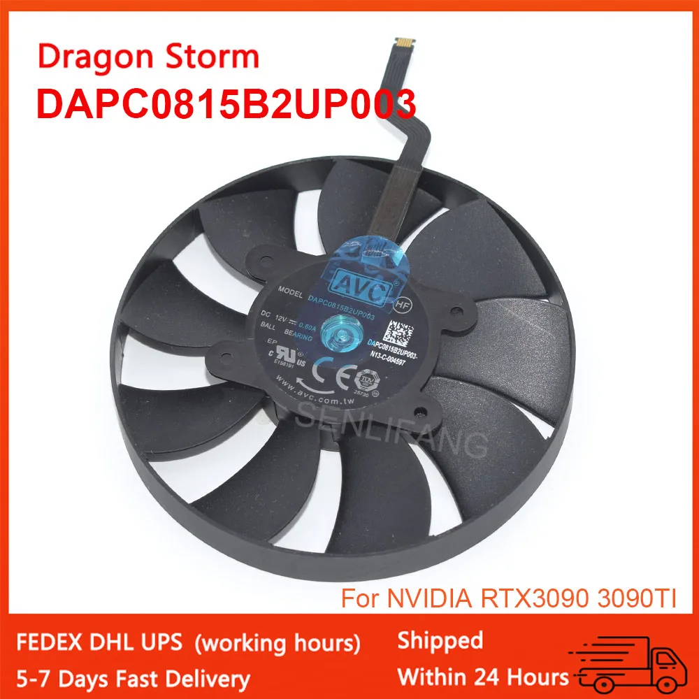 DAPC0815B2UP003 AFB1112HD-00 DAPA1115B2UP001 12V Video Card Fan For NVIDIA RTX3060 RTX3090 Ti 0.60 0.90A Graphics Card Cooler