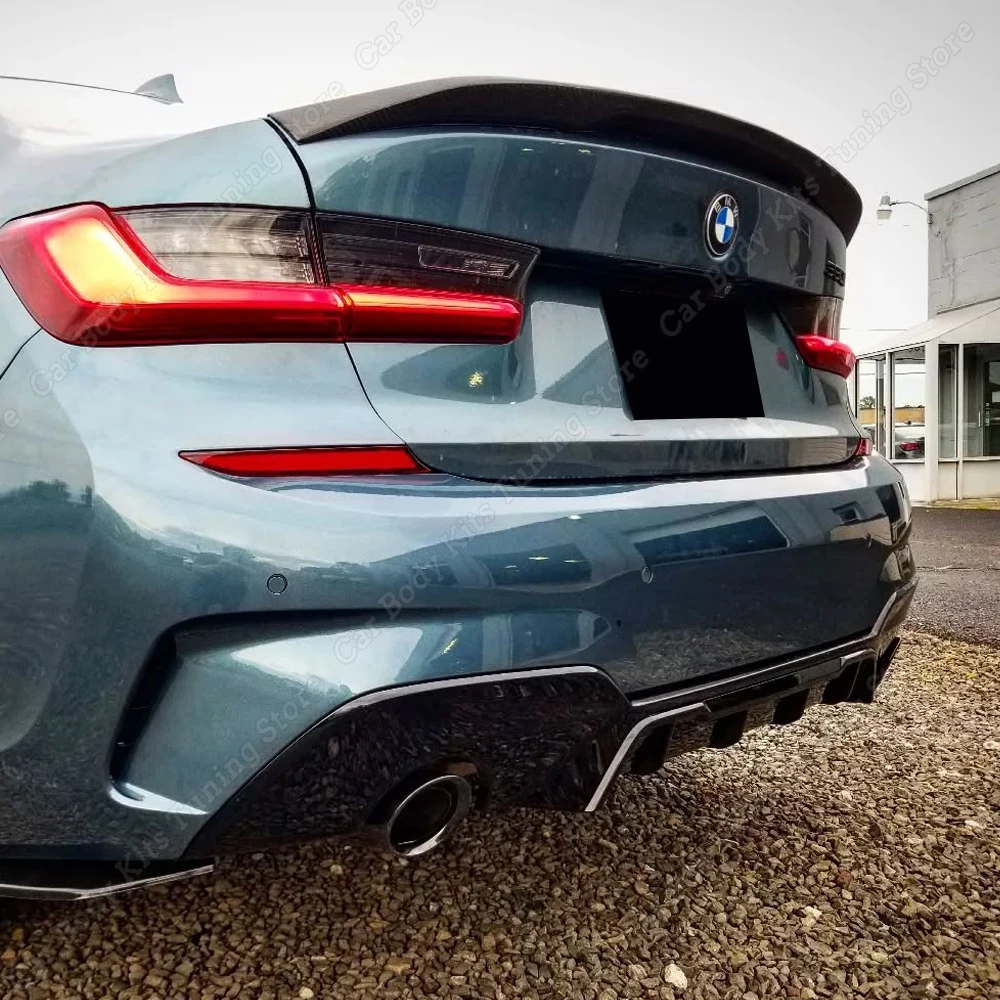 MP Style Diffusor Rear Bumper Splitter Lip Bodykits For BMW 3 Series 2019-2022 G20 G21 318i 320i 320d 330i 330d M Pack Pre-Lci
