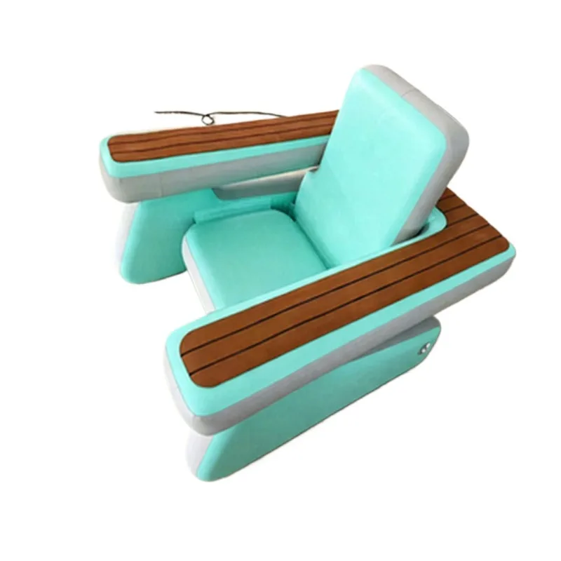 for Inflatable Floating Sofa Chair Single Outdoor Water Leisure Seat with Backrest Foldable Drip Seam Splicing Design