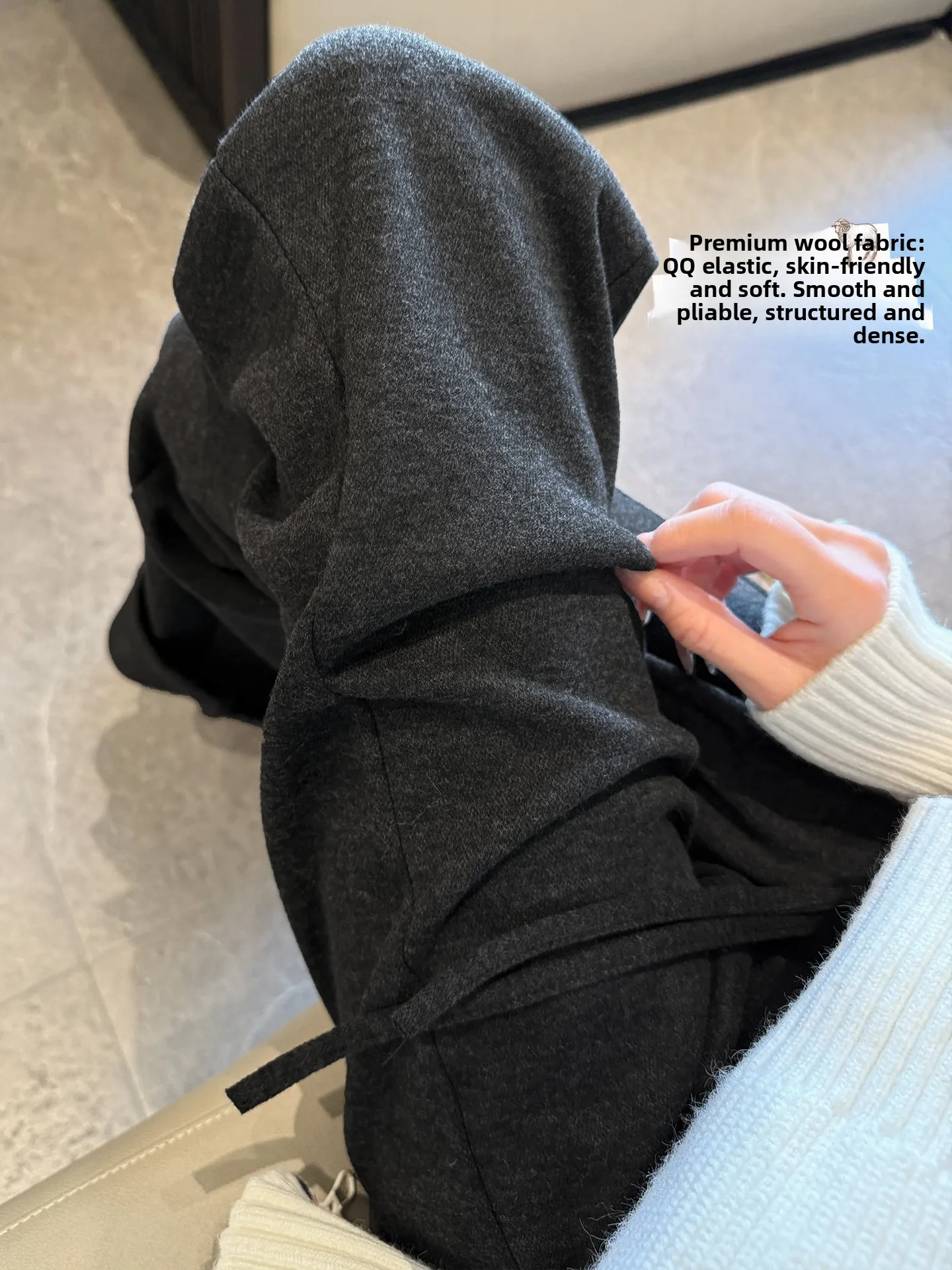 Spodnie damskie z wełny karmelowej, rozszerzane, z wysokim stanem, ocieplane, do jogi, sportowe, dresowe, codzienne spodnie na jesień i zimę.