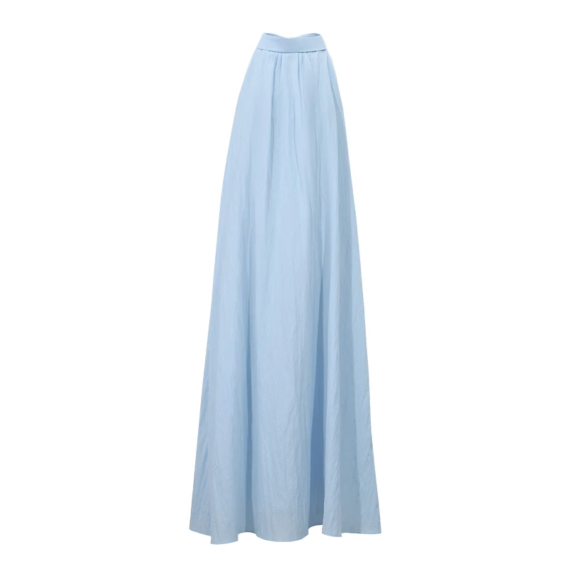 Women's Sleeveless Lapel A-Line Dress with Back Buttons