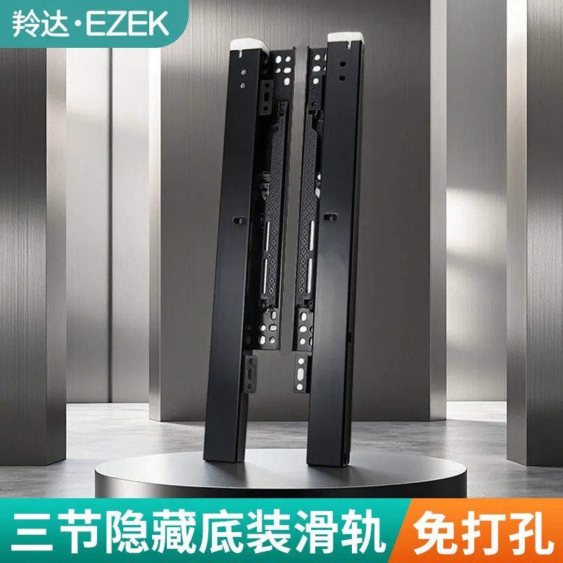 Bottom Mount Three Section Drawer Slide In Cold Rolled Steel Soft Close Or Push Open Rail To Mm Display Cabinets Furniture