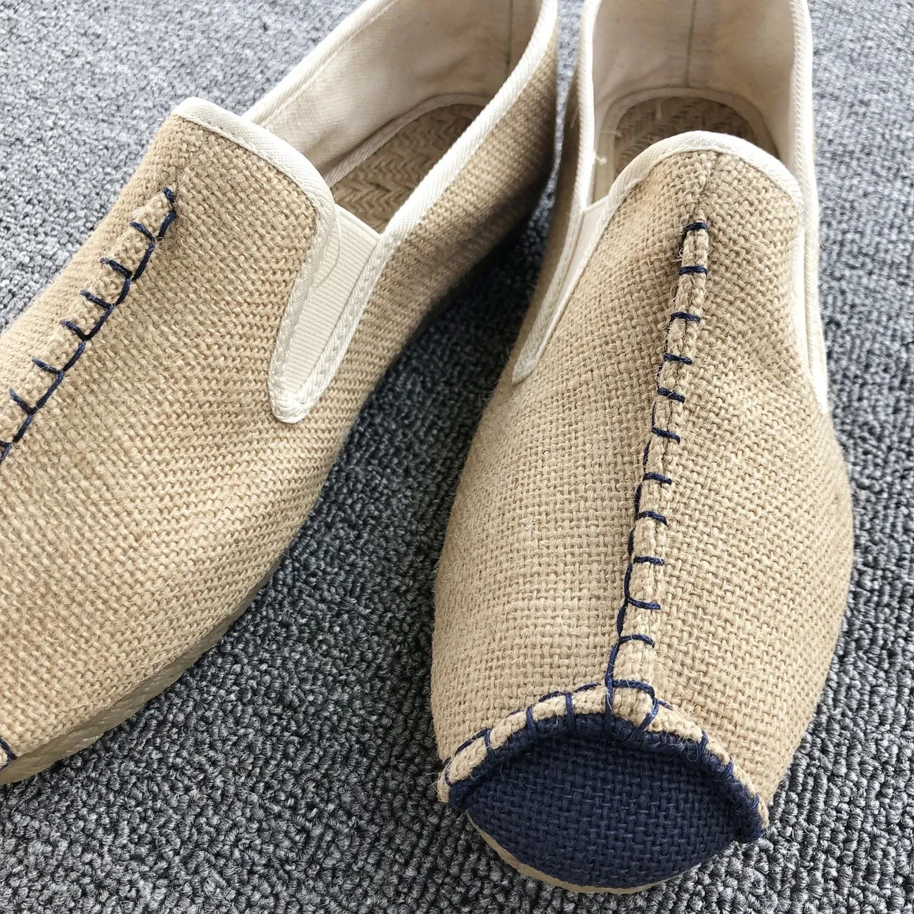 Chinese Style Linen Shoes Mens Casual Male Breathable Shoes Men Fashion Soft Slip on Espadrilles For Men Loafers Driving Shoes