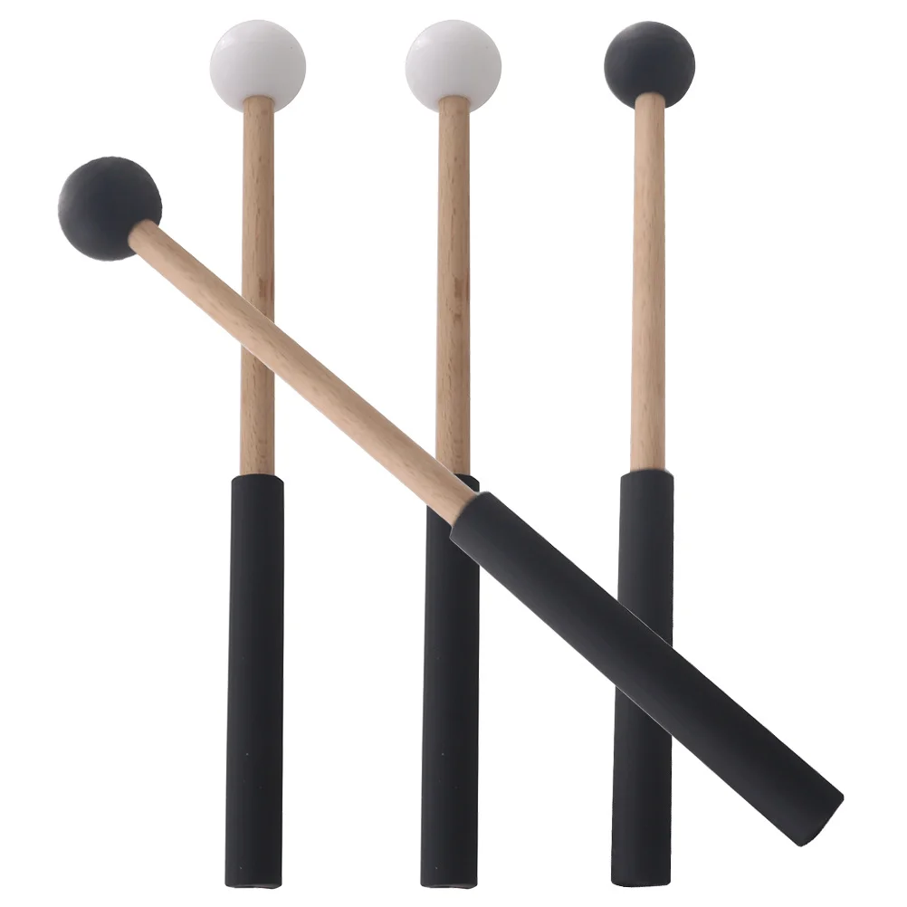 

2Pairs Tongue Drum Mallets Wooden Rubber Drumsticks Universal Marimba Performance Percussion Mallets Drum Stick
