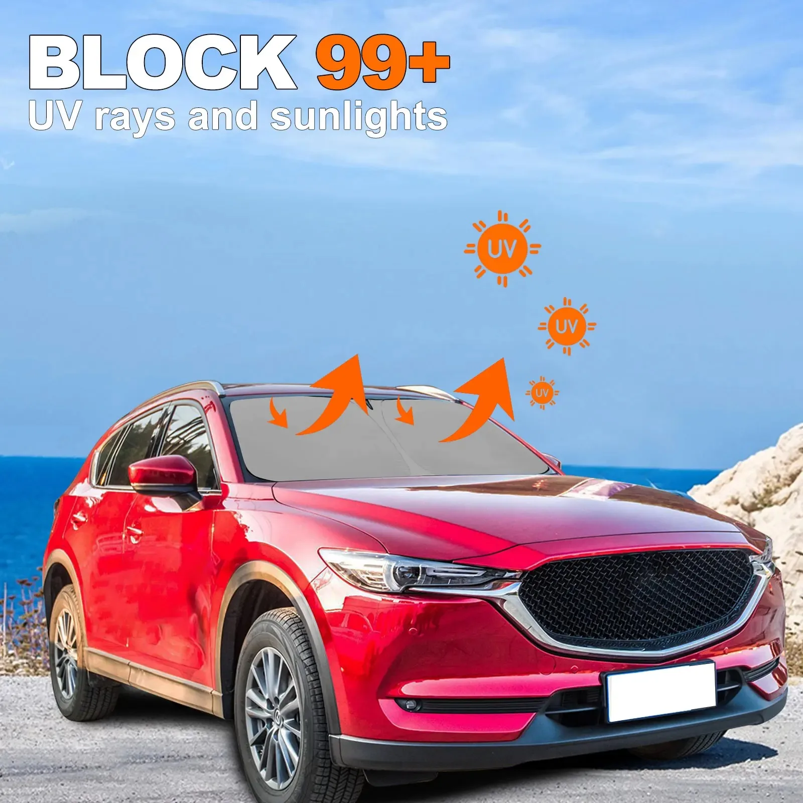 1PCS The Sun Visor on the Front Windshield of a Car The Internal Sun Visor Can Be Folded and Stored to Block Ultraviolet Rays image 2