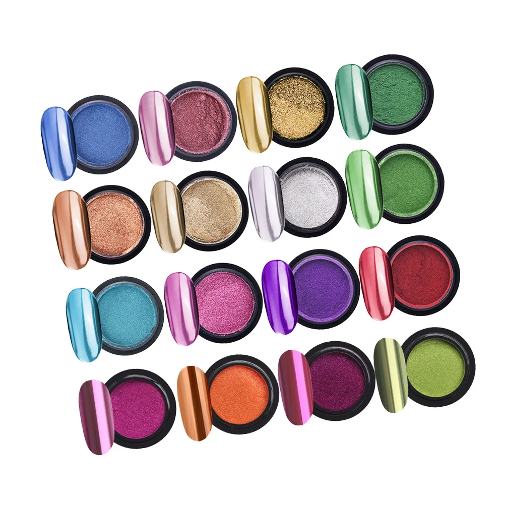 

12 шт., пудра для ногтей, зеркальная мука, 16 ярких цветов, безвкусный блестящий эффект для блестящих ногтей, пудра для дизайна ногтей, покрытие с блестками, пигмент