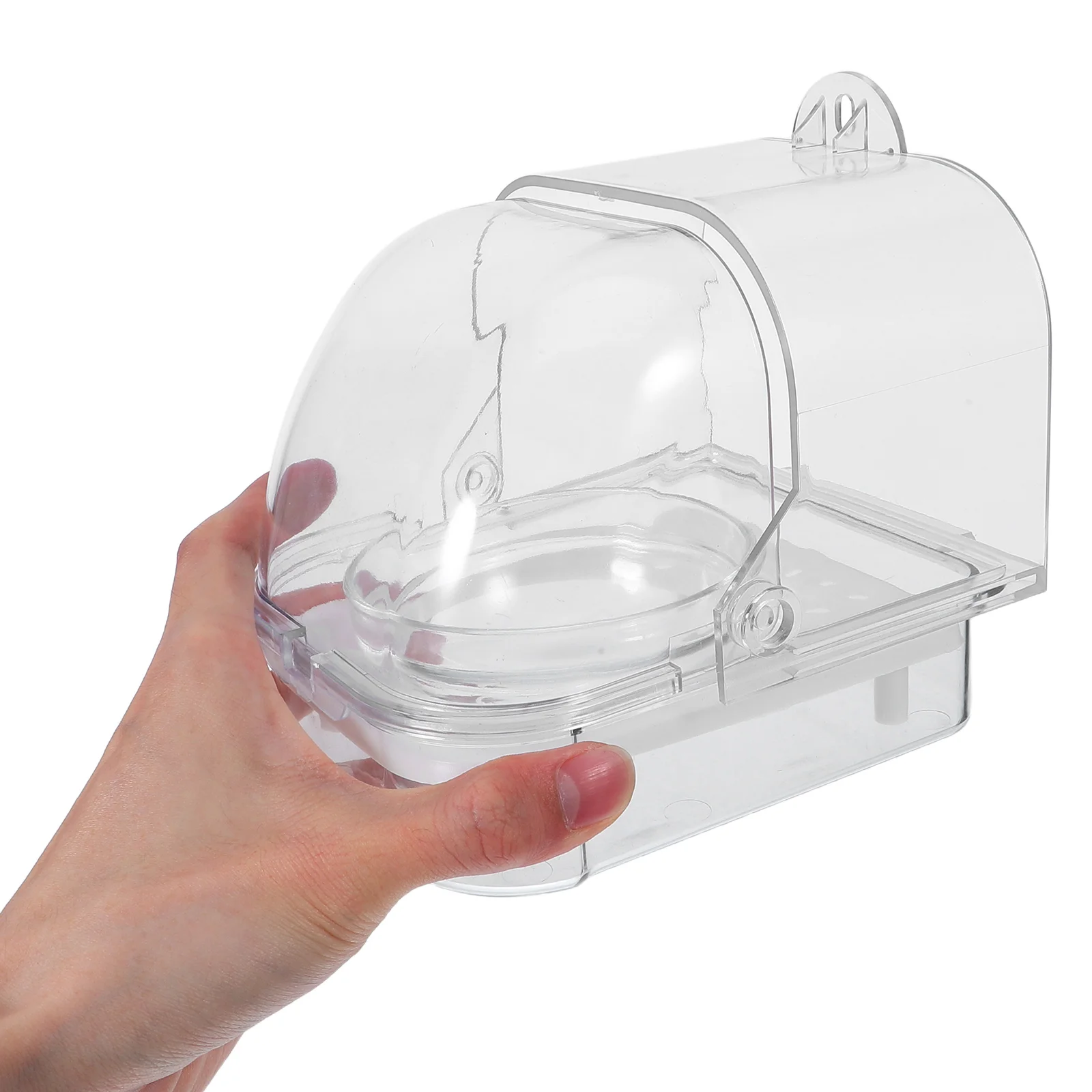

Parrot Food Feeder Spill Proof Large Capacity Automatic Bird Feeders Storage Container Hanging Cage Bowl Clear Plastic Parrots