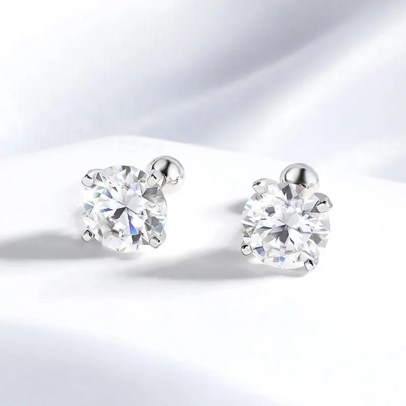 

Женские серьги-гвоздики Smyoue с покрытием 18 карат, 0,2-2 карата, однотонные серьги-гвоздики из стерлингового серебра 925 пробы с лабораторным бриллиантом и завинчиванием, ювелирные изделия-гвоздики для ушей