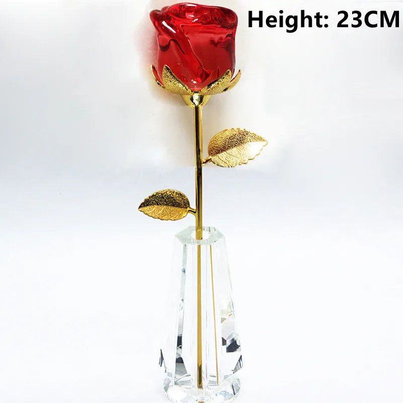 Large Size Crystal Rose For Mother's Day Girlfriend Wedding Favors Artificial Flower With Gift Box Romantic Gift Home Ornament