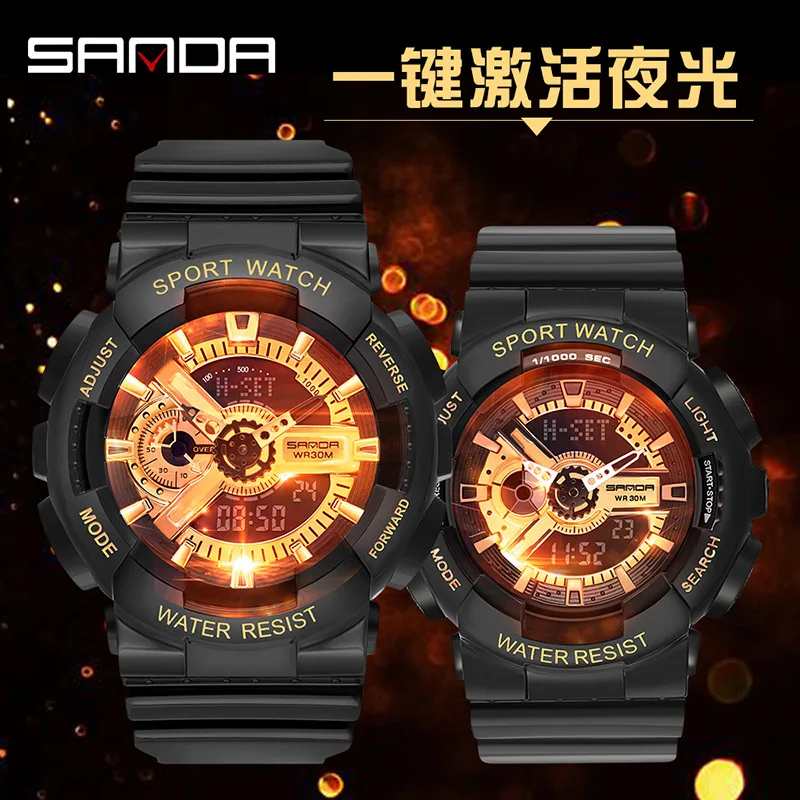 Sanda-Montre de sport étanche pour homme et étudiant, ulzzang, 600, style Harajuku, ceinture, règle, tendance, super chaud, 299