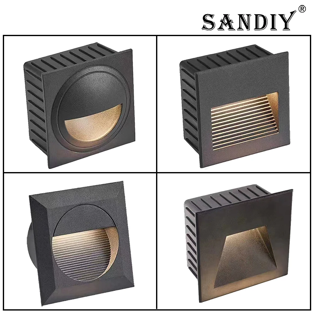 

SANDIY встраиваемые уличные настенные светильники бра низкого напряжения квадратный балконный светильник наружное водонепроницаемое уличное освещение двора большой 220 В 12 В
