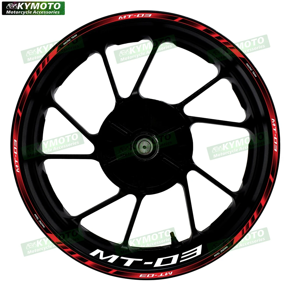 สติ๊กเกอร์ตกแต่งล้อรถมอเตอร์ไซค์ MT-03 MT03 ขนาด 17 นิ้ว สำหรับล้อหน้าและล้อหลัง แบบสะท้อนแสง