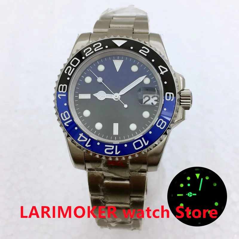 BLIGER 남성용 기계식 시계, NH35A 미요타 PT5000, 120 클릭 회전 베젤, 2 색 다이얼, 사파이어 브러시 오이스터 팔찌, 40mm