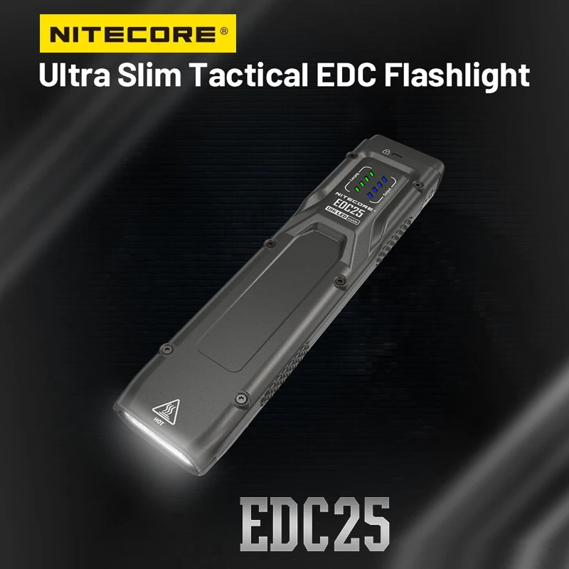 NITECORE EDC25 1700mAh Battery USB-C Rechargeable LED Flashlight Portable Outdoor Light 3000 Lumens 300M Range Torch Light