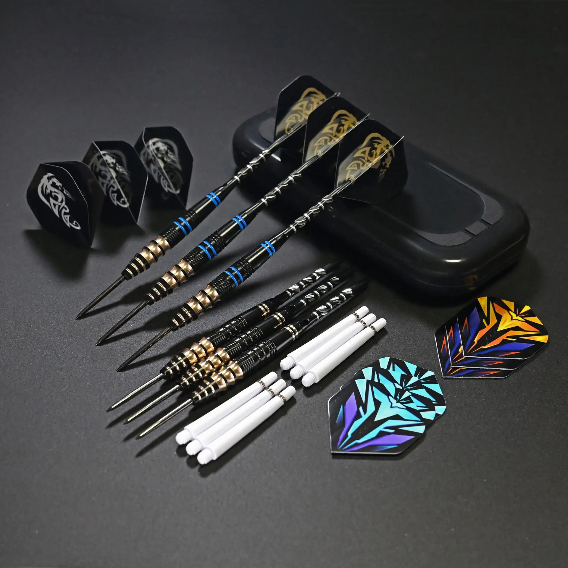 6 pieces of 23g professional hard dart with a total length of 16.5cm, steel tip, brass rod, aluminum shaft, flying dart