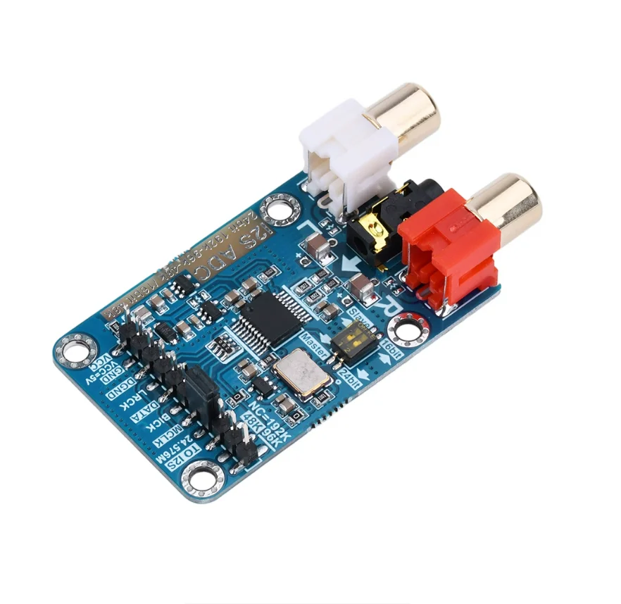 

Модуль карты захвата звука I2S АЦП 192 кГц/24 бит, усилитель 6 дБ, главный/внешний режим для промышленных проектов DIY, ARC