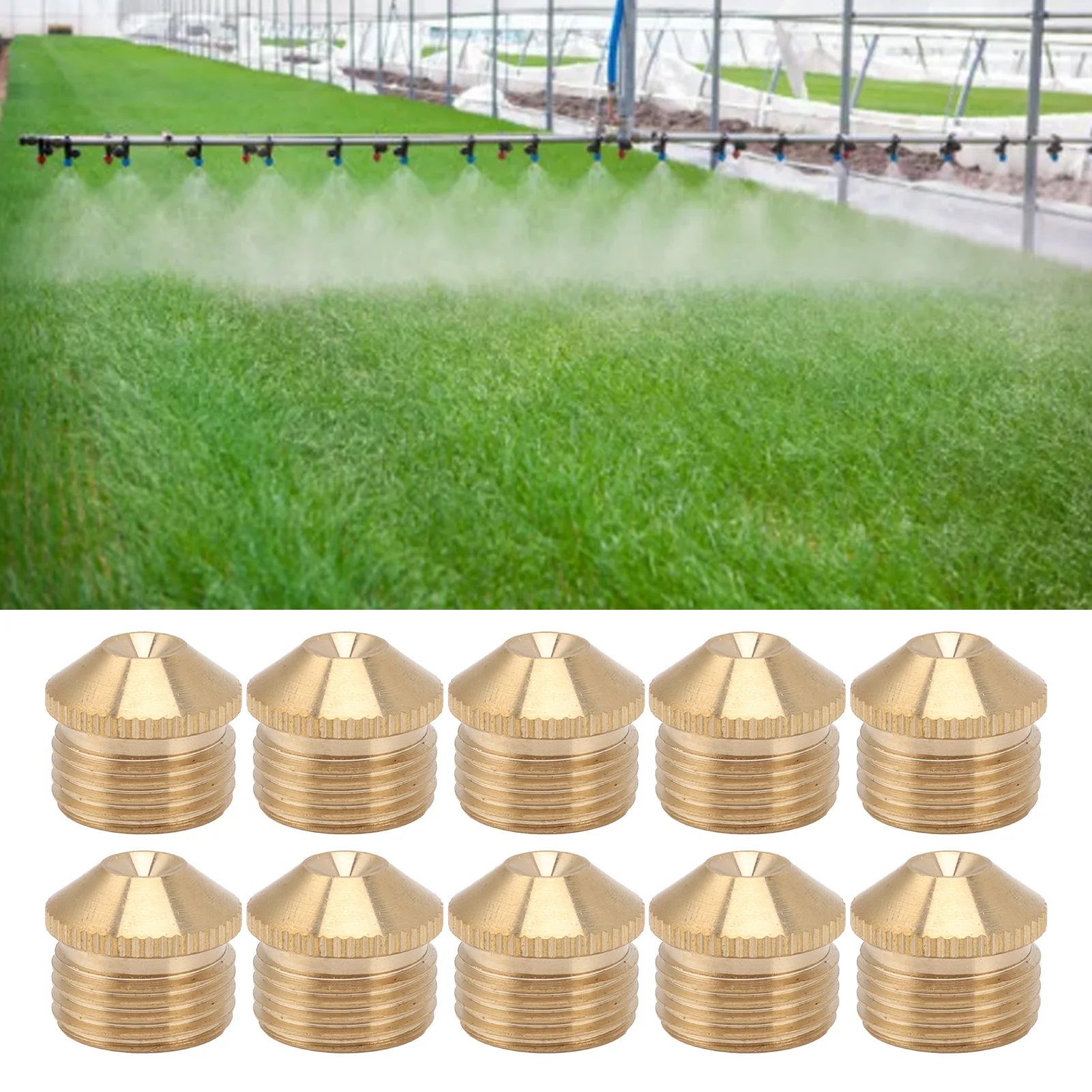 10pcs Brass Misting Nozzles Garden Greenhouse Flower Plant Irrigation System Atomizing Sprayers G1 G1/2  G3/4Inch