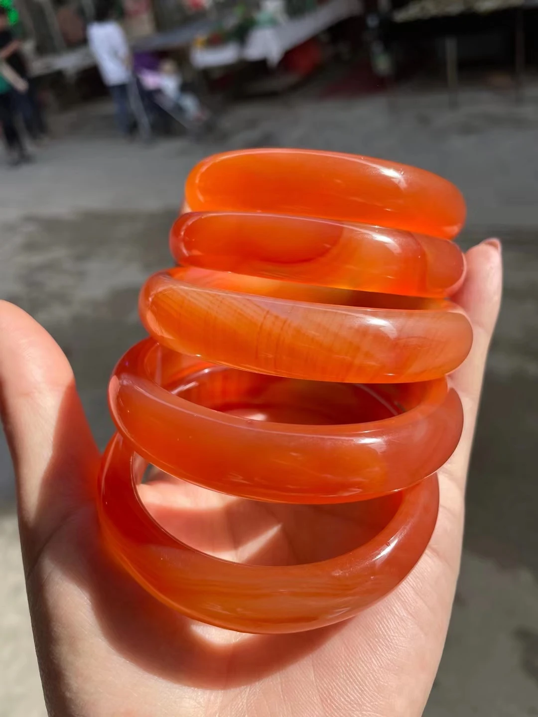 Latest Natural Orange Agate Chalcedony Bracelet Exquisite Passionate Jade Bangle FashionJewelry Accessory