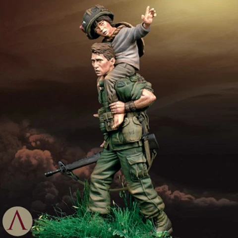 1/24 Rescue from Hell Military war theme soldier Resin Figure GK Uncoated No colour