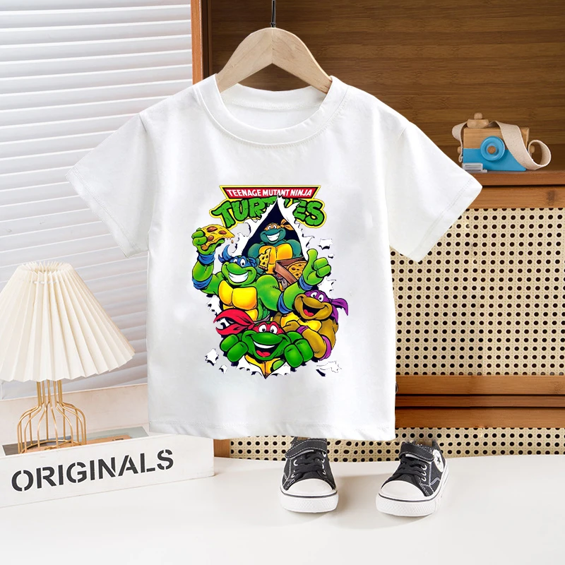 Teenage Mutant Ninja Turtles T-shirt Fashion Short Sleeve Summer Outdoor Wear Round Neck Boys Birthday Clothes Cute Tops Gifts - view 4