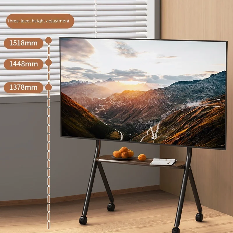 TV mobile bracket Nordic retro floor removable universal living room monitor TV rack cabinet - view 2