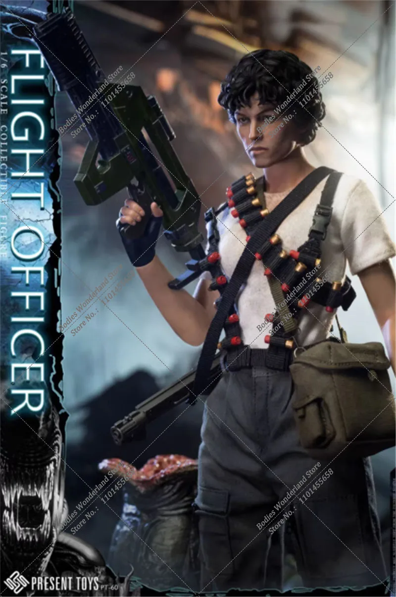 Juguetes de regalo PT-sp60 1/6 1/6, películas de terror espaciales coleccionables, oficial de vuelo femenino, Ellen Ripley, conjunto completo de figuras de acción de 12 pulgadas