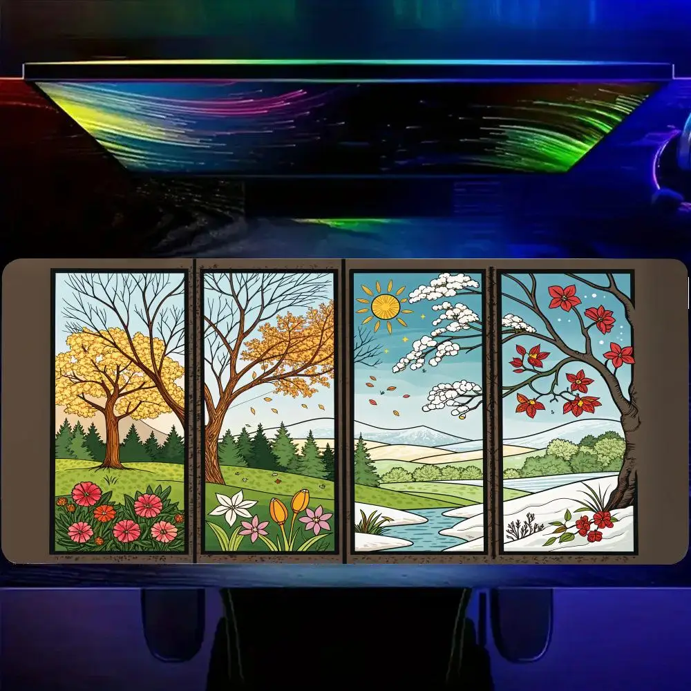 

Four distinct seasons Mouse Pad Desk Mat - XXL Gaming Mousepad, Durable Rubber Base,Ideal for Office & Home Use,Large Mouse Pad