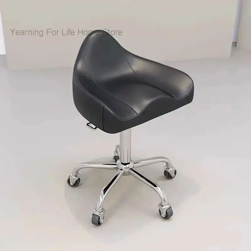 

Nordic Wrought Iron Barber Chairs Beauty Salon Special Barber Chair Modern Rotating Lifting Stool with Wheels Home Makeup Chair