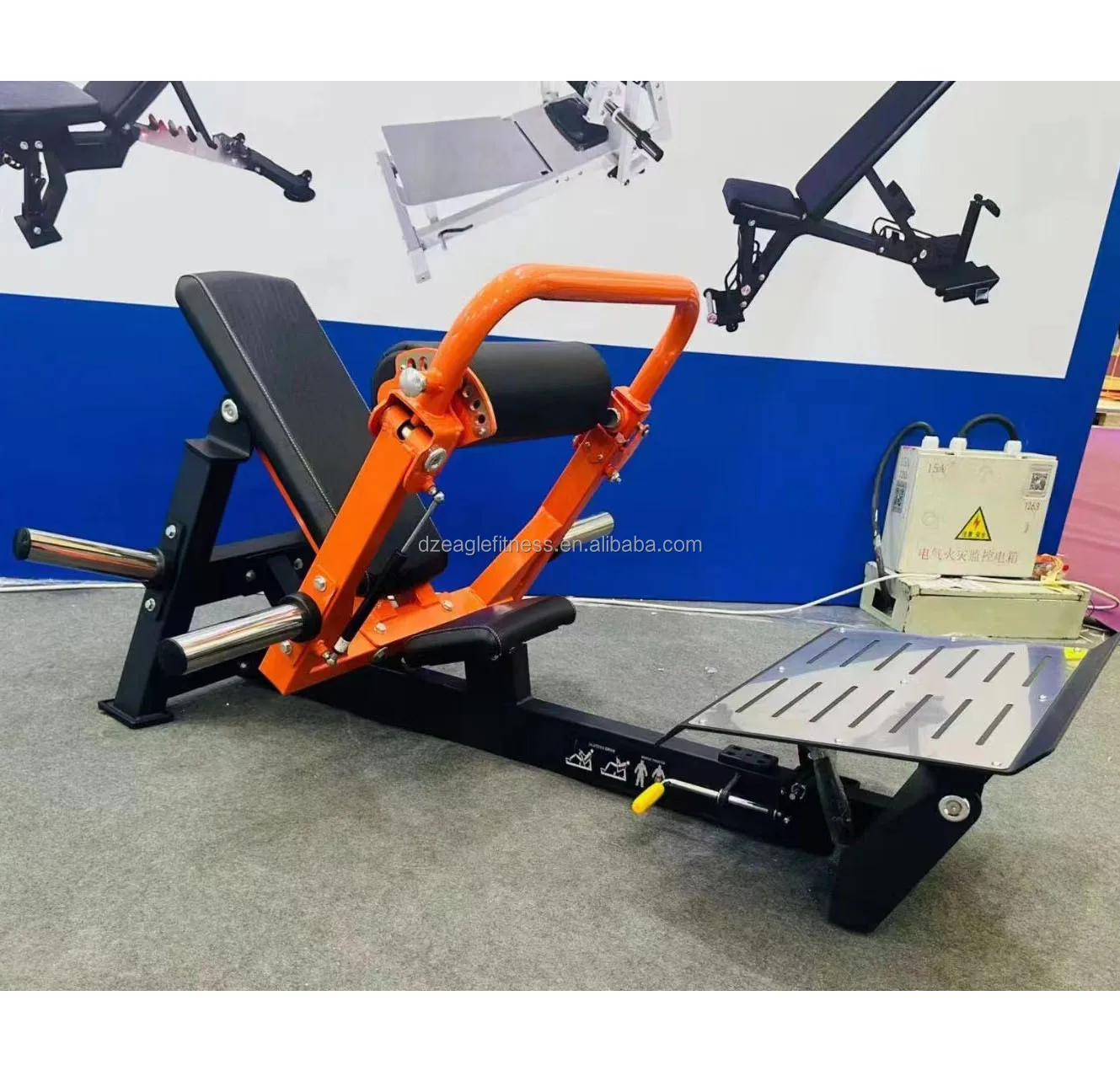 New Gym Hip Bridge Machine Strength Trainer for Hip Waist Abdominal Muscle Exercise Plate Loaded