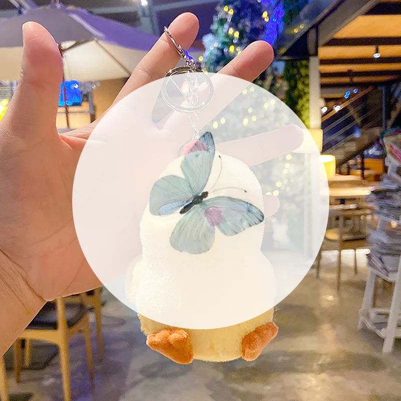 

Веселая мини-кукла с желтым цыпленком, плюшевый игрушечный брелок с забавной подвеской в виде кричащей сумки