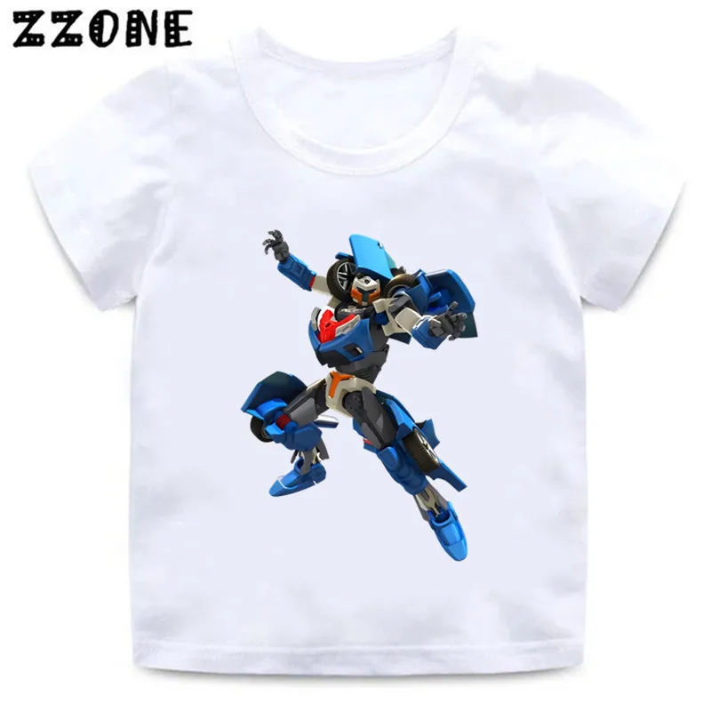 Tobot Evolution Transformer Robot Car Print Kids T-Shirts Girls Clothes Cartoon Baby Boys T shirt Summer Children Tops, ooo2179