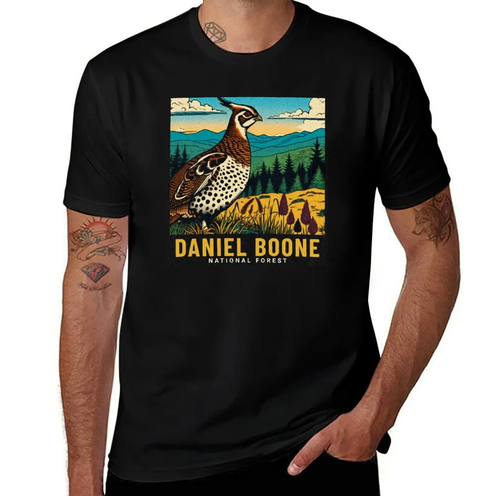 

Daniel Boone National Forest Vintage Travel Decal T-Shirt man t shirt plain graphic t shirt vintage mens funny t shirts
