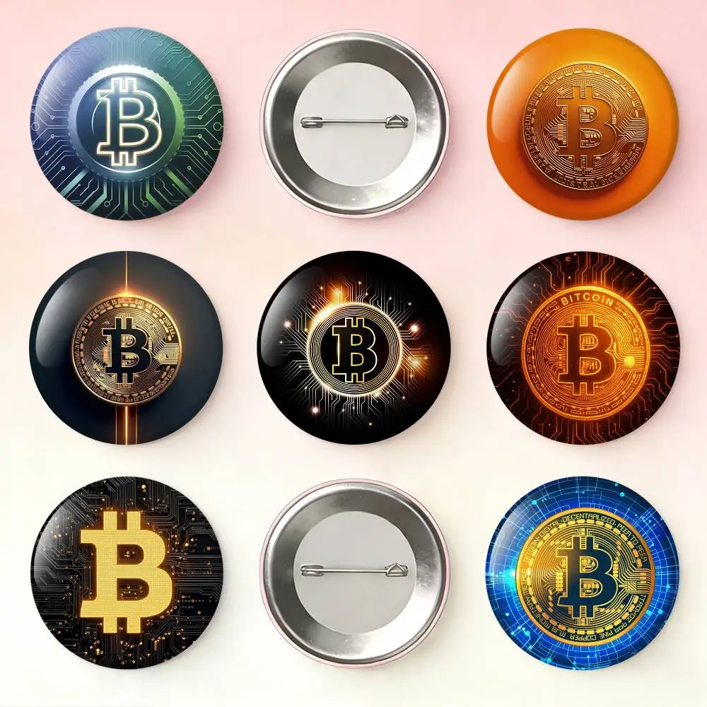 Virtual Currency B-Bitcoin Laser Badge Applicable For Backpack Clothes Hats Decor Creative Accessories