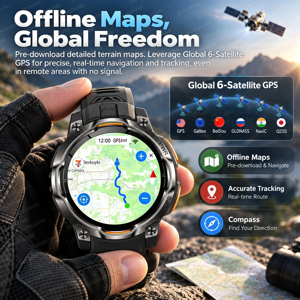 New No Signal Map Navigation G - огляд і ціна Altimeter Compass Watch